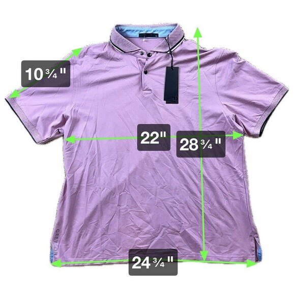 Greyson Tennis Golf Cherokee XL Polo Shirt Mauve Mist Pima Cotton Stretch Blend - Picture 8 of 8